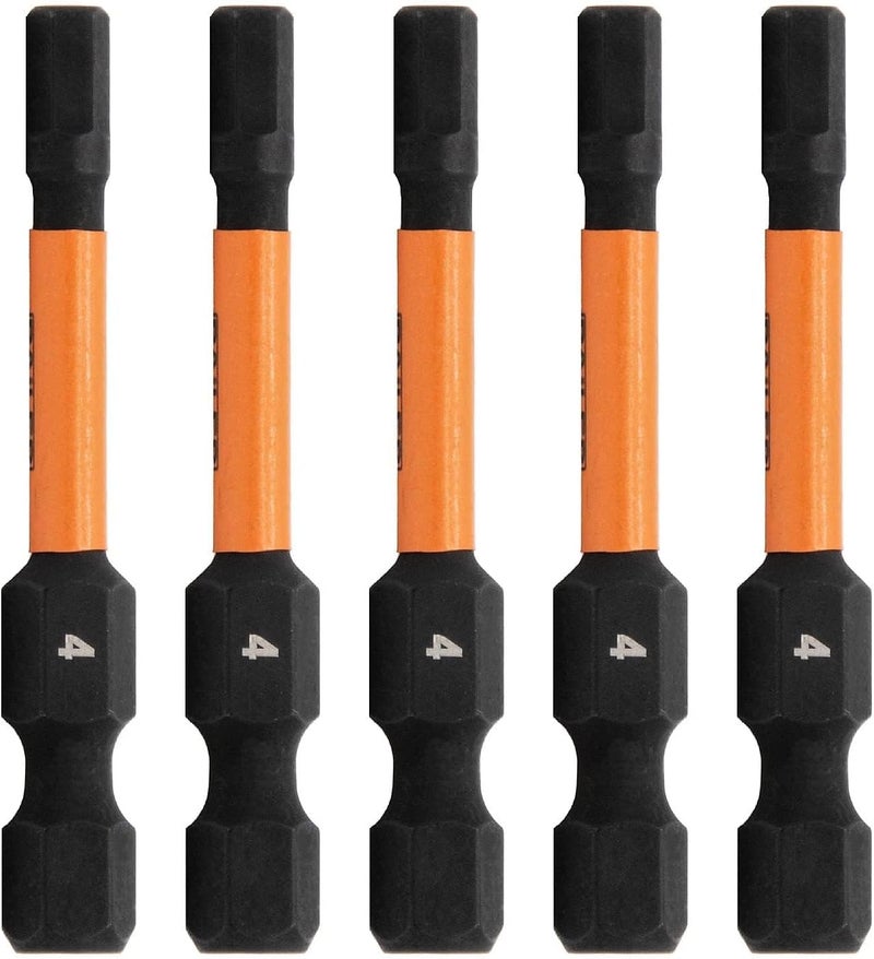 Railer Hex 4mm Impact Driver Bit - Allen Wrench Drill Hex Bits. 1/4 Quick Release S2 Steel 2 inch 4mm Hex Bits. (5 Pack) - Image 1